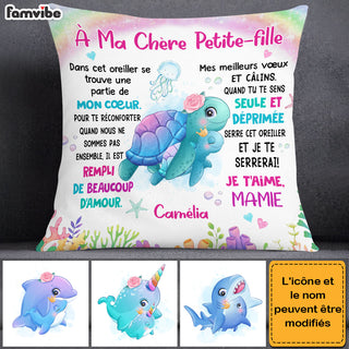 Personalized Gift For Granddaughter French Turtle Pillow 30168 Primary Mockup