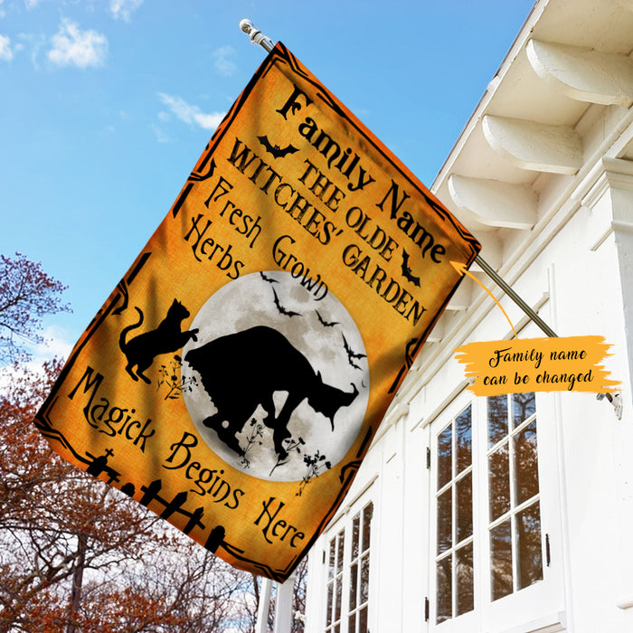 Personalized Halloween Witches' Garden Flag JL202 30O47 1