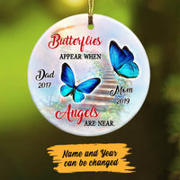 Personalized Memorial Mom Dad Butterfly Heaven Ornament OB242 99O60 thumb 1