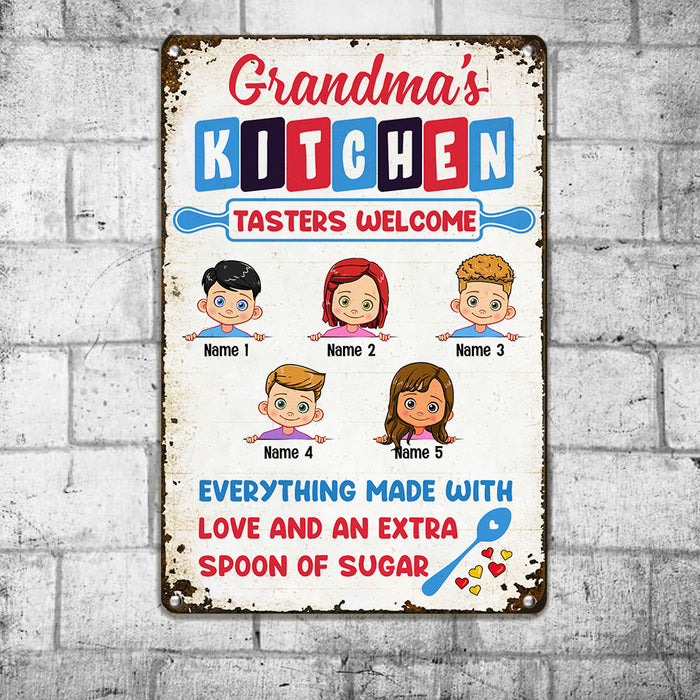 Personalized Grandma Kitchen Made With Love Metal Sign JL93 30O53 1