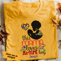 Personalized Autism Mom BWA Loves Her Ausome Boy T Shirt AG31 29O53 thumb 1