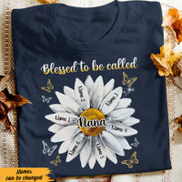 Personalized Mom Grandma Daisy Butterfly T Shirt MY61 67O47 thumb 1