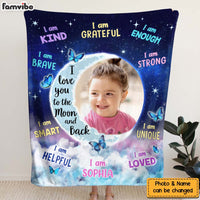 Personalized Gift For Granddaughter Moon Photo Custom Blanket 31417 thumb 1