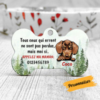 Personalized Dog Lost Chien French Bone Pet Tag AP94 81O58 thumb 1