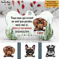 Personalized Dog Lost Chien French Bone Pet Tag AP94 81O58 thumb 1