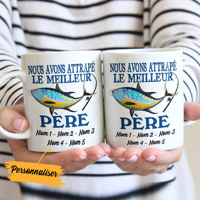 Personalized French Papa Grand-père Fishing Dad Grandpa Mug AP93 65O36 1
