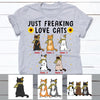 Personalized Just Freaking Love Cats Sunflower T Shirt MR242 67O60 1