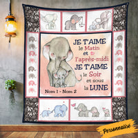 Personalized Elephant Granddaughter French Blanket AP95 26O34 thumb 1