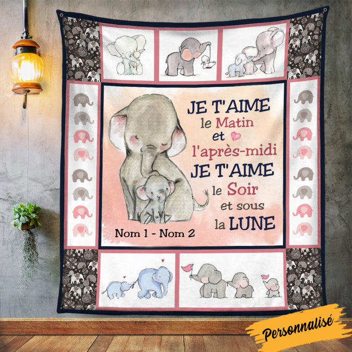 Personalized Elephant Granddaughter French Blanket AP95 26O34 1