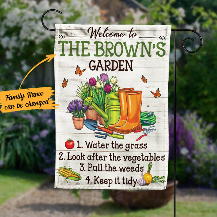 Personalized Garden Rules Gardening Flag AG201 95O58 1