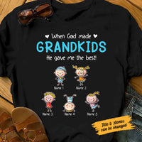 Personalized God Made Grandkids For Grandma Grandpa T Shirt JN101 25O58 thumb 1