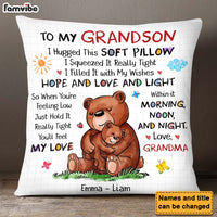 Personalized Gift For Grandson Bear Hug This Pillow 27060 thumb 1