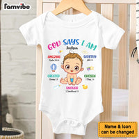Personalized Gift For Baby God Says I Am Baby Onesie 31522 thumb 1
