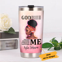 Personalized BWA God Loves Me Steel Tumbler JL84 81O34 thumb 1