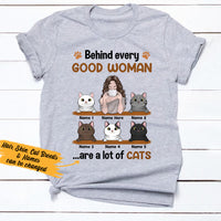 Personalized Cat Good Woman T Shirt MR162 26O36 thumb 1