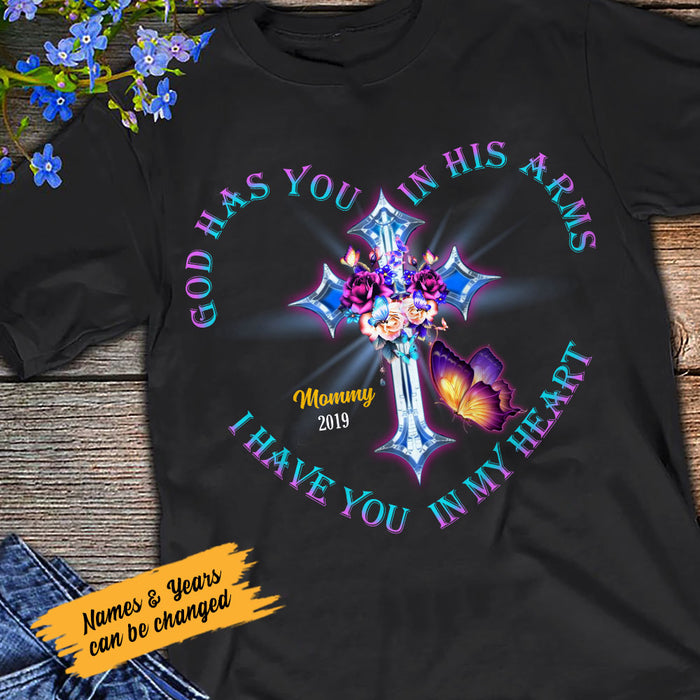 Personalized Memorial Mom Dad In My Heart T Shirt AP11 95O58 1