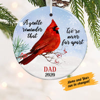 Personalized Never Far Apart Cardinal Memorial Circle Ornament NB132 85O58 thumb 1
