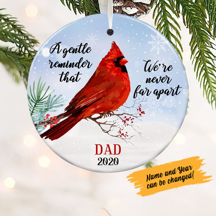 Personalized Never Far Apart Cardinal Memorial Circle Ornament NB132 85O58 1