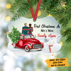 Personalized  Red Truck Couple First  Christmas  MDF Benelux Ornament NB23 85O36 1