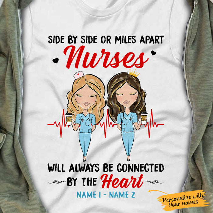Personalized Nurse Friends Side By Side T Shirt SB31 26O65 1