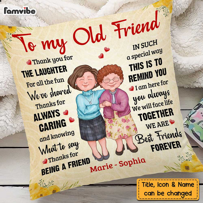 Personalized Old Friends Thank You Pillow OB242 32O47 1