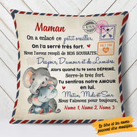 Personalized French Maman Grand-mère Elephant Mom Grandma Pillow AP141 65O58 (Insert Included) thumb 1