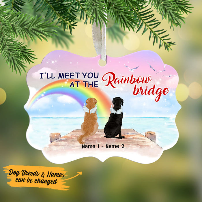 Personalized Rainbow Bridge Dog Memorial MDF Benelux Ornament NB113 30O53 1