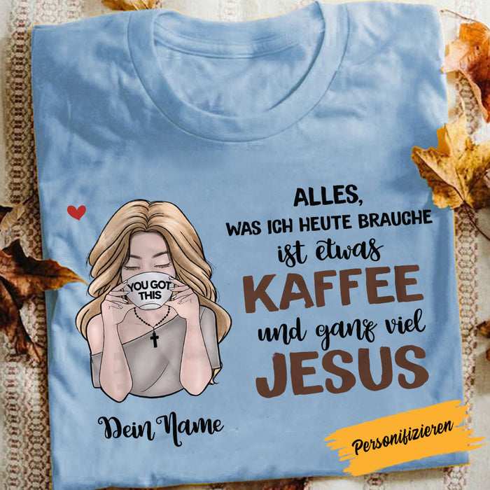 Personalized Coffee Jesus Girl German Kaffee Jesus BWA T Shirt AP141 95O58 1