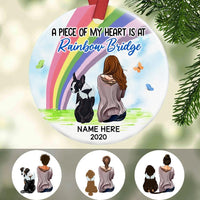 Personalized Dog Memorial Rainbow Bridge  Circle Ornament NB146 85O47 thumb 1