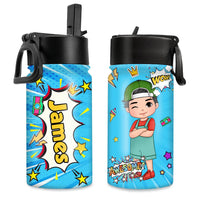 Personalized Gift For Grandson Kid Popart Kids Water Bottle 30475 thumb 1