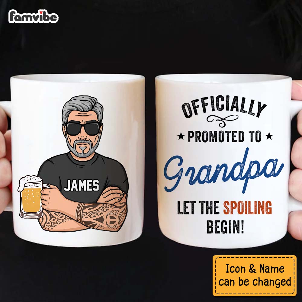 Personalized Officially Promoted To Grandpa Mug 24756 Primary Mockup