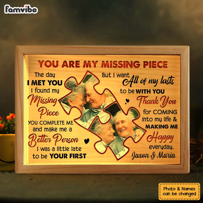 Personalized Couple Gift  My Missing Piece Picture Frame Light Box 31386 1
