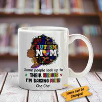 Personlized Autism Mom BWA Raising Her Hero Mug AG52 29O34 thumb 1