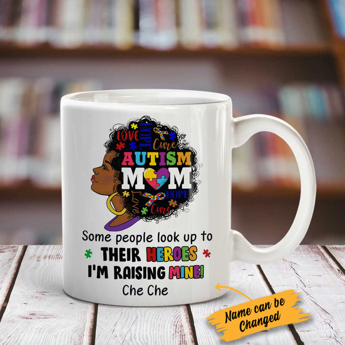 Personlized Autism Mom BWA Raising Her Hero Mug AG52 29O34 1