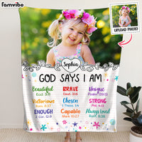 Personalized Inspiring Gift For Granddaughter God Says I Am Photo Blanket 31477 thumb 1