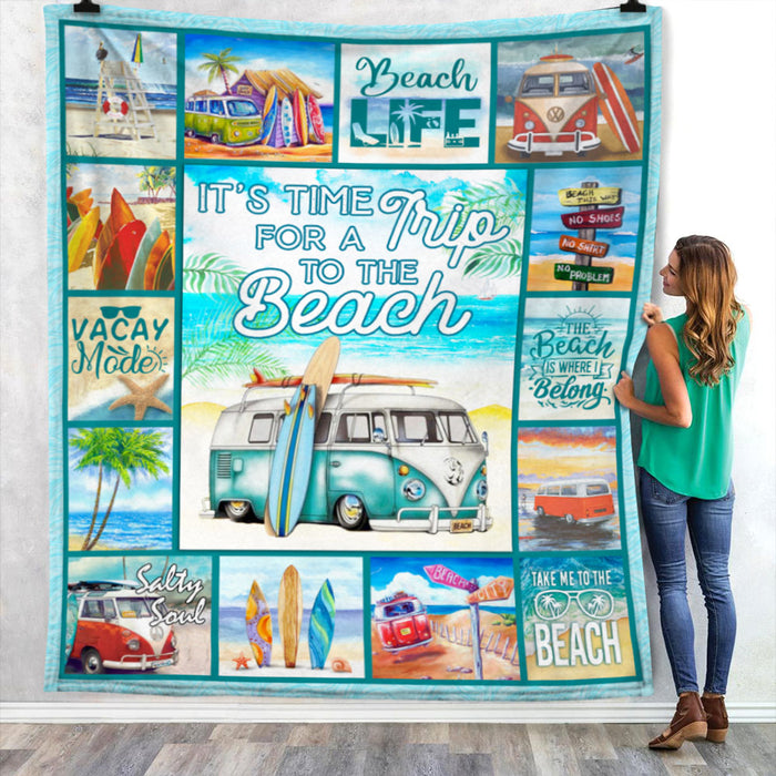 Time For A Trip To The Beach Fleece Blanket JN294 67O58 1