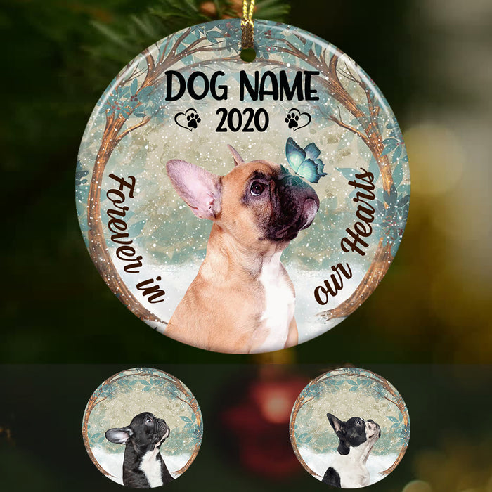 Personalized Forever In Our Hearts French Bull Dog Memorial  Ornament OB192 73O36 1