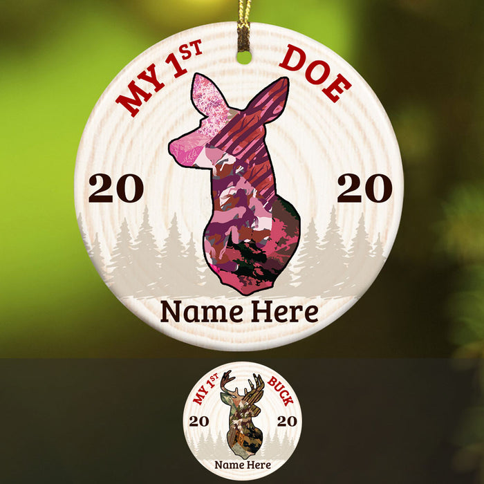 Personalized My First Duck And Doe Hunting Deer  Ornament OB62 73O53 1