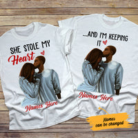Personalized Stole My Heart BWA Couple T Shirt SB102 29O34 thumb 1