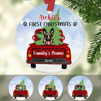Personalized Dog First Christmas Red Truck  Ornament OB62 85O36 thumb 1
