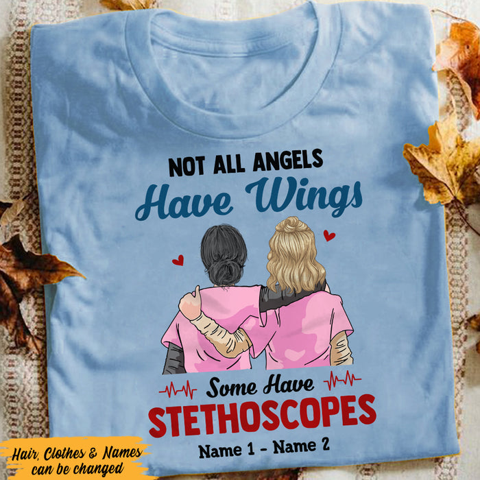 Personalized Nurse Friend Angel T Shirt FB42 73O47 1
