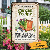 Personalized Garden Recipe Metal Sign JN301 30O53 thumb 1