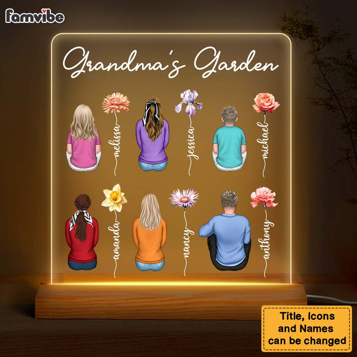 Personalized Gift For Grandma's Garden Plaque LED Lamp Night Light 32287 1