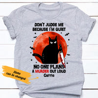 Personalized Halloween Black Cat Murderer T Shirt JL202 95O36 thumb 1