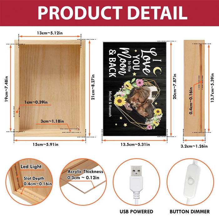 Personalized Couple Gift Love You To The Moon Picture Frame Light Box 31460 1