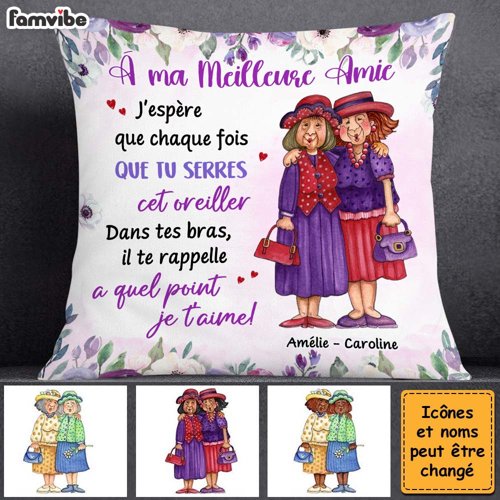 Personalized Gift For Friends French À Ma Meilleure Amie Pillow 30983 Primary Mockup