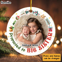 Personalized Christmas Gift Promoted To Big Sister Circle Ornament 30264 thumb 1