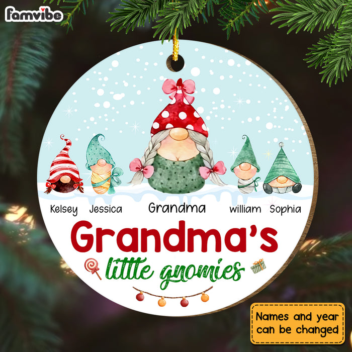 Personalized Gift For Grandma Little Gnomies Circle Ornament 29399 1