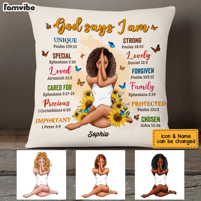 Personalized God Says Daughter Sunflowers Pillow SB52 32O53 1