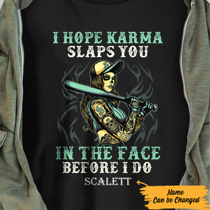 Personalized Karma Skull T Shirt JL244 85O57 1